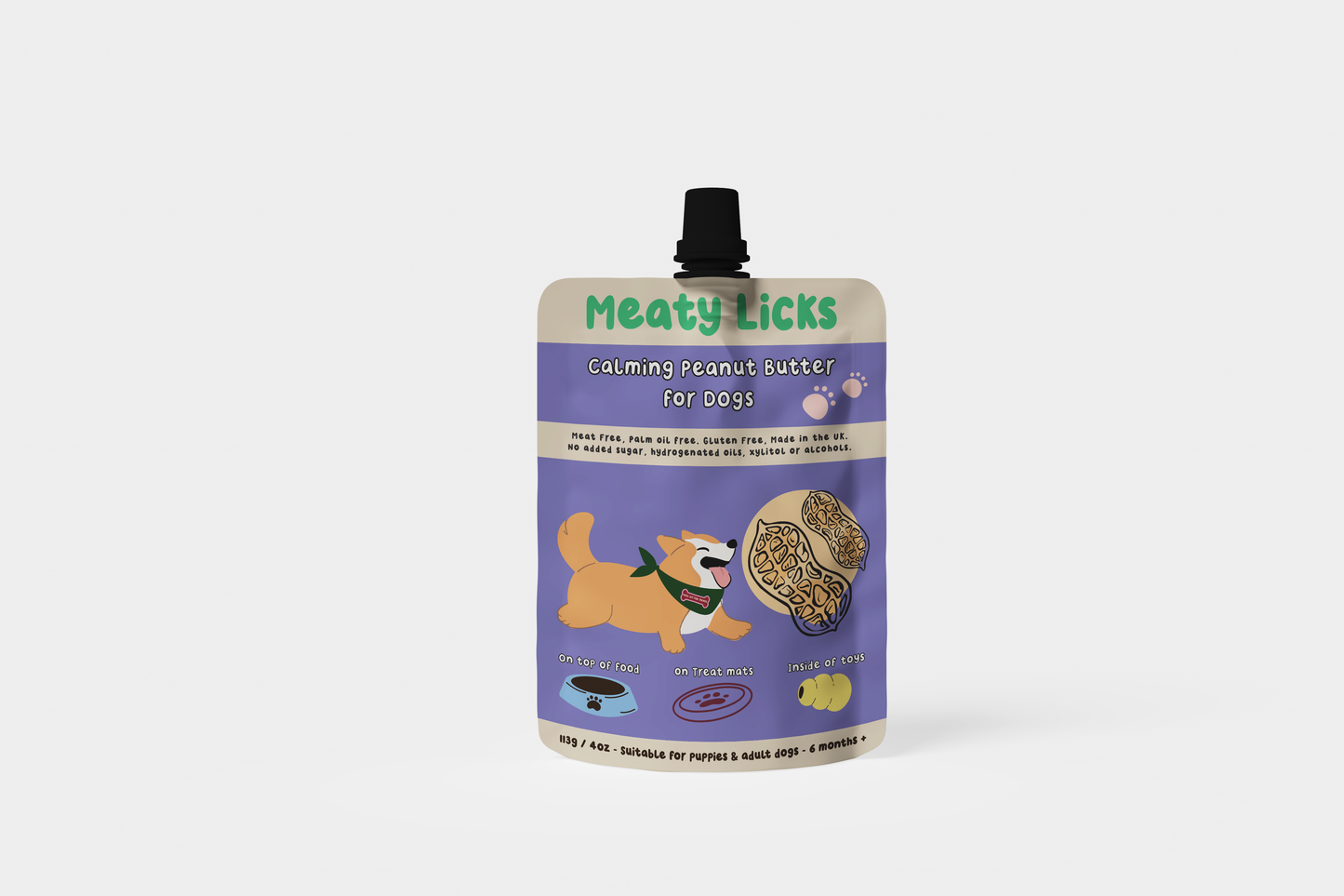 Calming Peanut Butter Pouch for dogs 113g 4oz