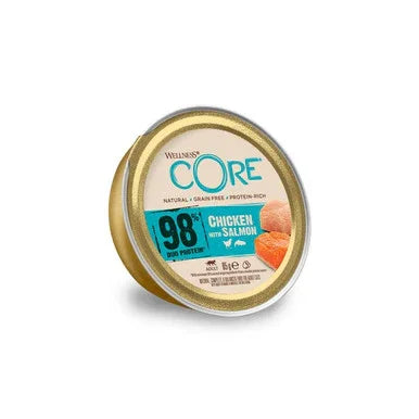 Wellness CORE natural grain-free chicken with salmon protein-rich pet food can