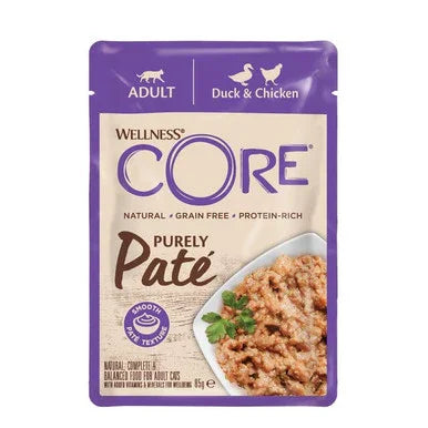 Wellness CORE Adult Duck & Chicken Grain-Free Natural Purely Paté Smooth Texture Dog Food pouch