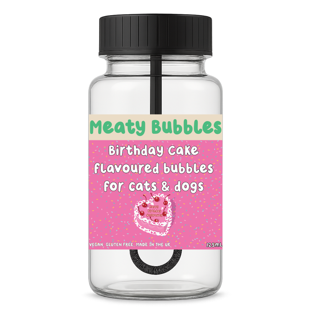 Meaty Bubbles Birthday Cake Bubbles 125ml 