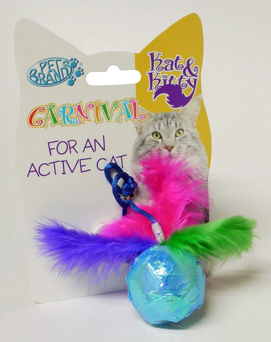 Ball Toy With Feathers