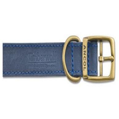 Ancol Timberwolf Leather Collar Blue Size 5 - North East Pet Shop ANCOL