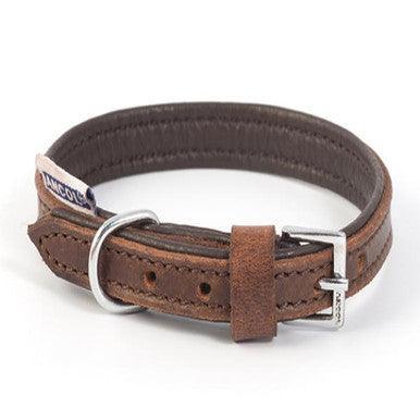 Ancol Vintage Leather Padded Collar 35-43cm Size 4 - North East Pet Shop ANCOL