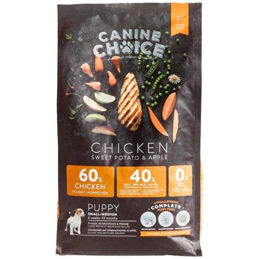 Canine Choice Grain Free Small & Medium Puppy Dry Dog Food - Chicken 7kg - North East Pet Shop Canine Choice