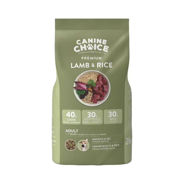 Canine Choice Premium Adult Dry Dog Food 2kg - Lamb - North East Pet Shop Canine Choice