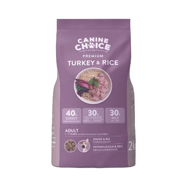 Canine Choice Premium Adult Dry Dog Food 2kg - Turkey - North East Pet Shop Canine Choice