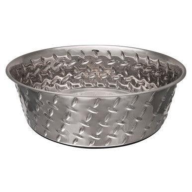 Diamond Plate Bowl With Non-Skid Bottom 1.89L - North East Pet Shop Diamond