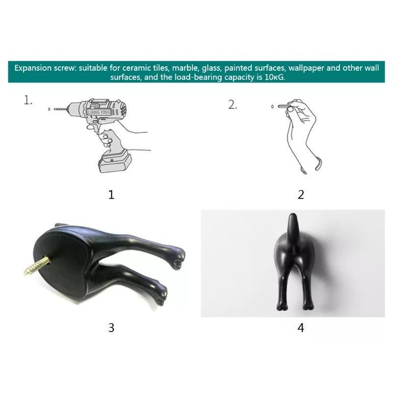 Dog Butt Hook Hanger (Set of 4) - North East Pet Shop Dog Shack UK