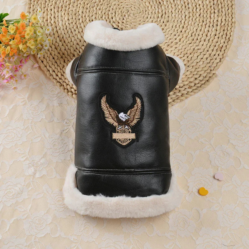 Screaming Eagle Leather Dog Jacket - North East Pet Shop Dog Shack UK