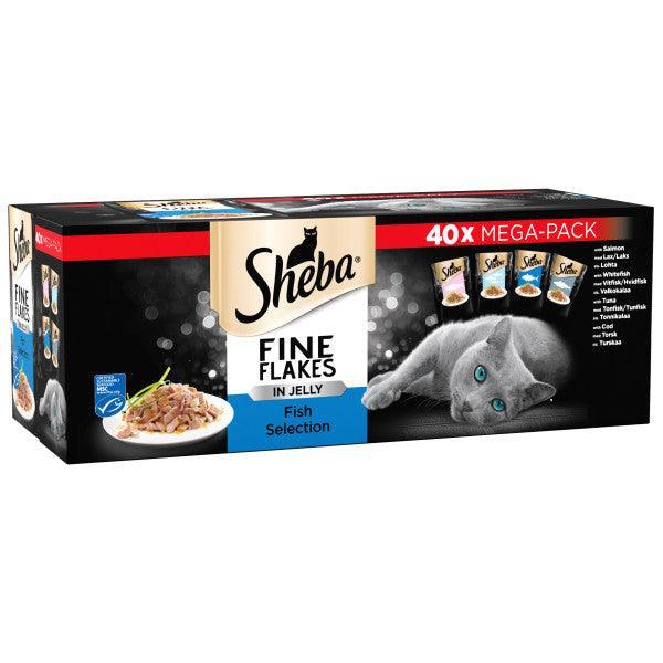 Sheba Fine Flakes Fish Collection in Jelly 40 x 85g - North East Pet Shop Sheba