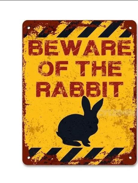 Various Rabbit Tin Sign - North East Pet Shop Dog Shack UK