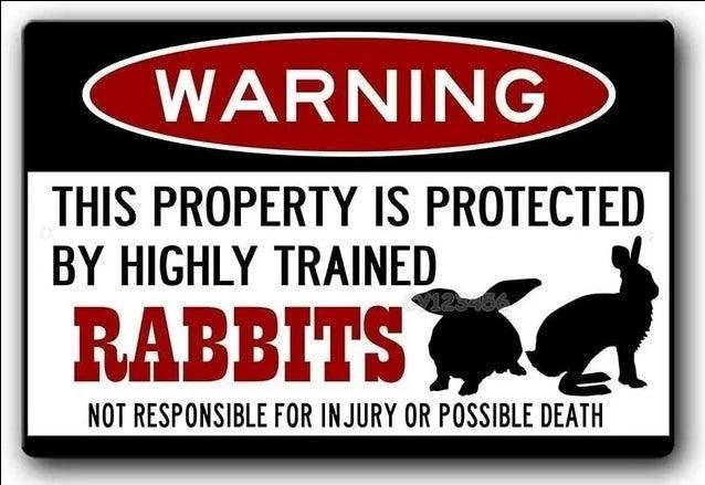 Various Rabbit Tin Sign - North East Pet Shop Dog Shack UK